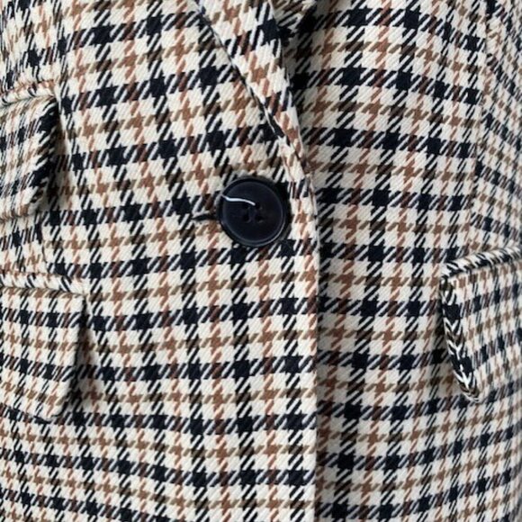 TOPSHOP Classic Tan & Black Houndstooth Suit Blazer Size 2 - Picture 9 of 13